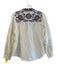 Roller Rabbit Size M Off White 100% Cotton Long Sleeve Embroidery Collar Top Off White / M