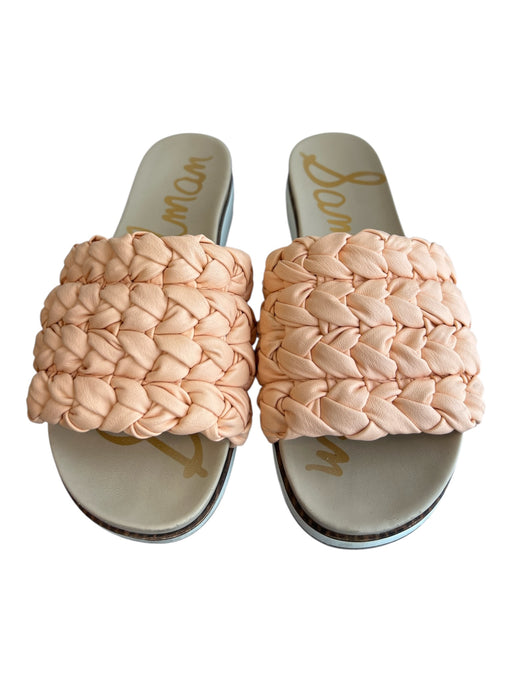 Sam Edelman Shoe Size 9 Peach Leather Woven & Braided Sandal Platform Shoes Peach / 9
