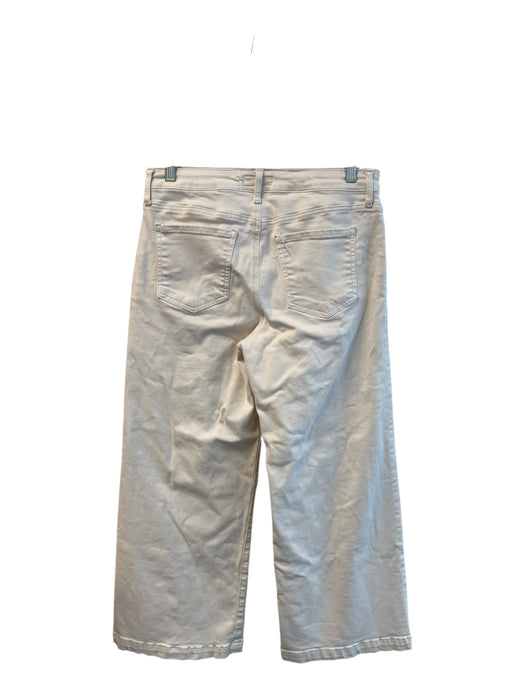 Kut From The Kloth Size 10 White Cotton Wide Leg seam detail High Rise Jeans White / 10