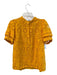 J. Crew Size M Orange Polyester Eyelet Short Sleeve V Neck Cami Inc. Top Orange / M
