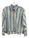 J Crew Size 8 Light blue & white Cotton Striped Button Down Collar & Cuff Top Light blue & white / 8