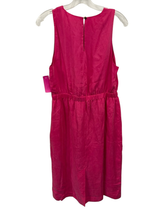 J Crew Size M Magenta Viscose Blend Elastic Waistband U Neck Sleeveless Dress Magenta / M