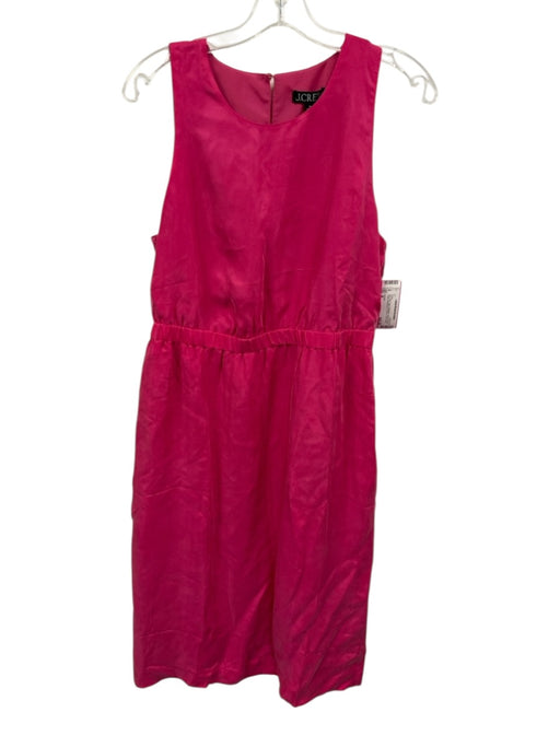 J Crew Size M Magenta Viscose Blend Elastic Waistband U Neck Sleeveless Dress Magenta / M