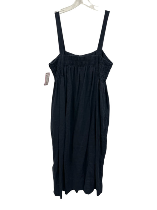 Banana Republic Size M Navy Viscose Blend Shoulder Strap Ribbed Trim Dress Navy / M