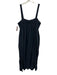Banana Republic Size M Navy Viscose Blend Shoulder Strap Ribbed Trim Dress Navy / M