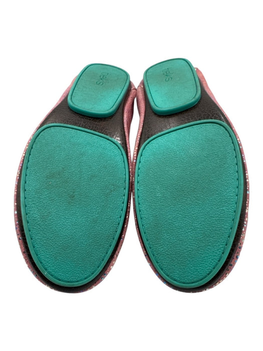 Tieks Shoe Size 10 Pink & Aqua Irridescent spots Faux Leather Slip On Shoes Pink & Aqua / 10