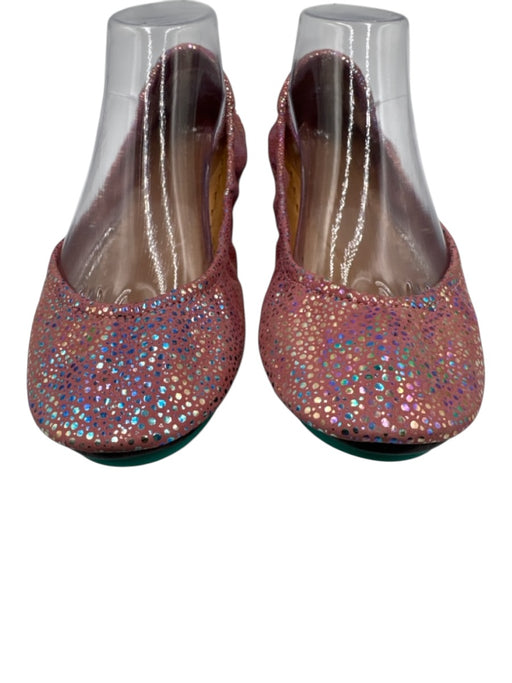 Tieks Shoe Size 10 Pink & Aqua Irridescent spots Faux Leather Slip On Shoes Pink & Aqua / 10