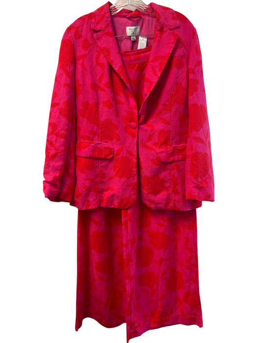 Kate Spade x Target Size M Pink & Red Linen & Rayon Blazer Long Sleeve Pant Set Pink & Red / M