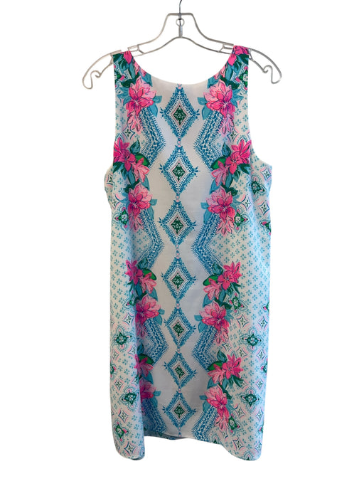 Lily Pulitzer Size M Pink & blue Polyester Sleeve Cut Outs Floral Print Dress Pink & blue / M
