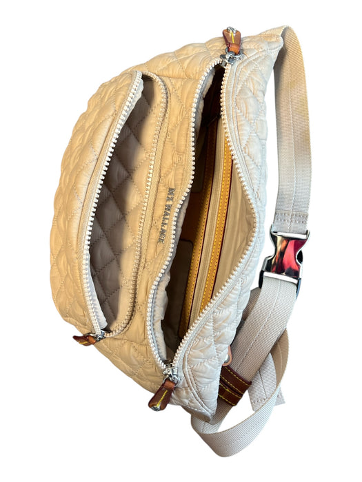 MZ Wallace Beige Manmade Material Quilted Silver Hardware Zip closure Bag Beige / S