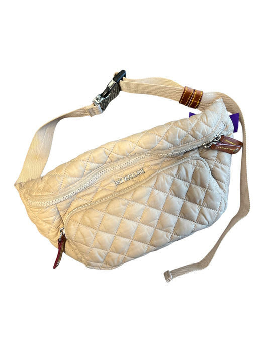 MZ Wallace Beige Manmade Material Quilted Silver Hardware Zip closure Bag Beige / S