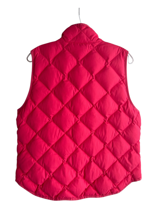 J Crew Size Large Pink Polyester High Neck double zip Front Pocket Vest Pink / Large