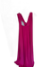 Club L Size 6 Berry Polyester Blend Cross Back Deep Cut Gown Berry / 6
