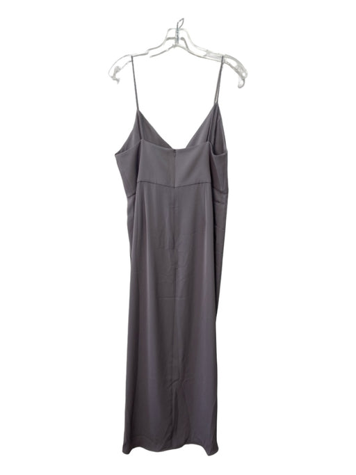 Shona Joy Size 14 Grey Polyester Sleeveless Split Back Zip Maxi Dress Grey / 14