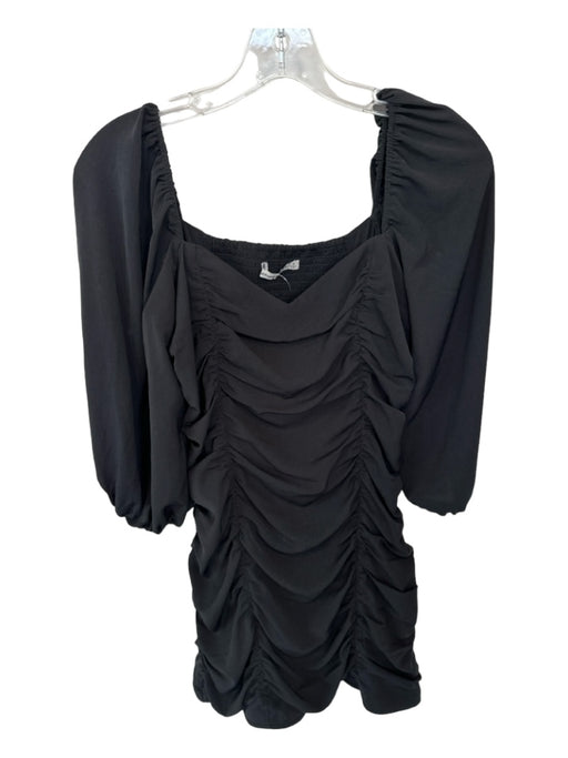 Abercrombie & Fitch Size S Black Polyester Long Balloon Sleeve Dress Black / S