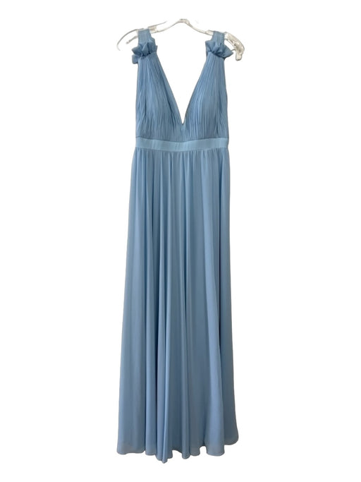 Ieena for Mac Duggal Size 2 Pale Blue Polyester V Neck & Back Sleeveless Gown Pale Blue / 2