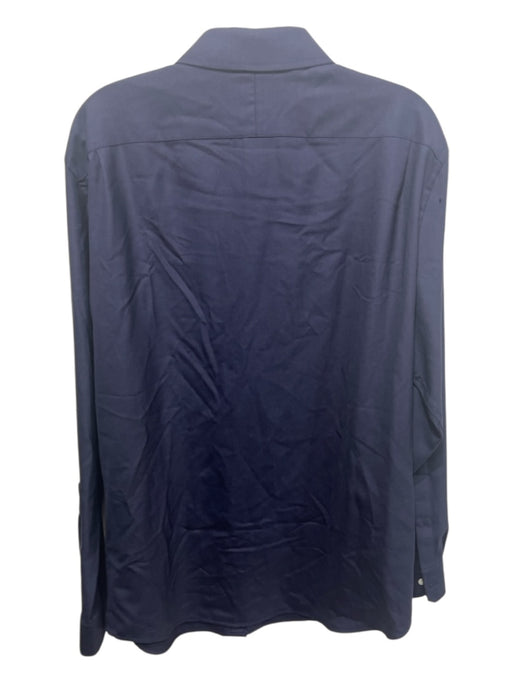 Todd Snyder Size 16 Blue Cotton Blend Solid Button up Men's Long Sleeve Shirt Blue / 16