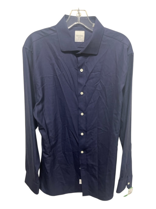 Todd Snyder Size 16 Blue Cotton Blend Solid Button up Men's Long Sleeve Shirt Blue / 16