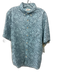 Faherty Size L Blue & Gray Lyocell Blend All Over Print Polo Men's Short Sleeve Blue & Gray / L