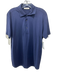 Luca Faloni Size L Navy Blue Silk Solid Polo Men's Short Sleeve Navy Blue / L