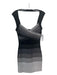 Herve Leger Size S Gray & Black Bandage Sleeveless Body Con Knee length Dress Gray & Black / S