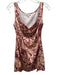 Miaou Size S Red & Beige Polyester Sleeveless Pleats Graphic Dress Red & Beige / S