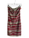 Farm Rio Size Medium Pink, Brown & Cream Polyester Blend Strapless Bow Tie Dress Pink, Brown & Cream / Medium