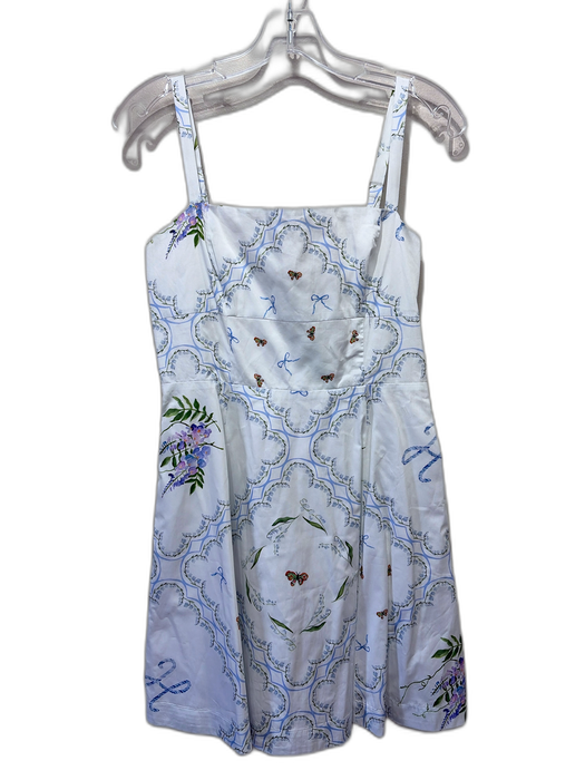 Hill House Size S White, Blue & Green Cotton Botanical Print Butterfly Dress White, Blue & Green / S