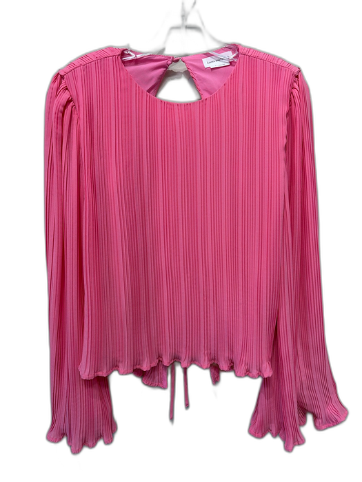 Lovers and Friends Size XS Pink Polyester Accordian Pleats Long Flare Sleeve Top Pink / XS
