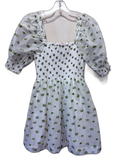 Hill House Size S White & Green Polyester Blend Floral Embroidered Dress White & Green / S