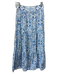Hill House Size XS/S White & Blue Cotton Shirred Back Maxi Skirt Set White & Blue / XS/S