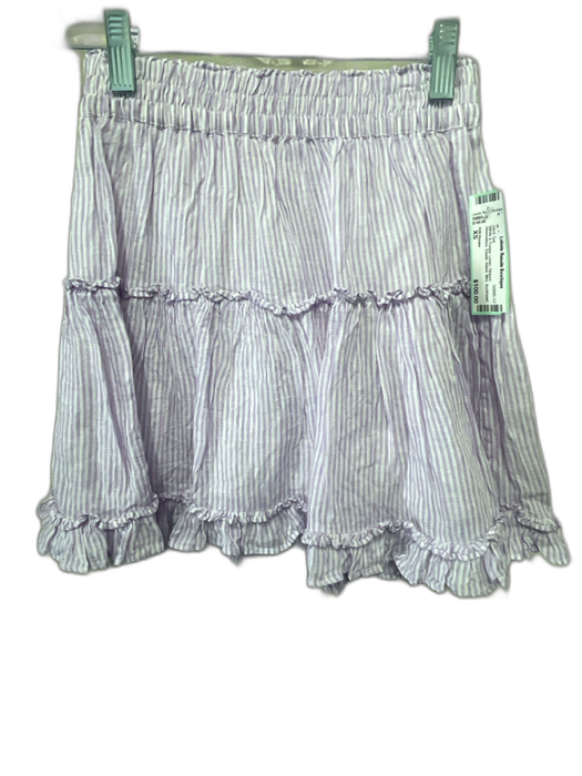 Hill House Size XS White & Purple Linen Striped Sleeveless Mini Skirt Set White & Purple / XS