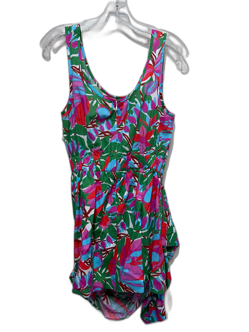 Rhode Size Est S Green, Blue & Purple Cotton Abstract Botanical Print Dress Green, Blue & Purple / Est S