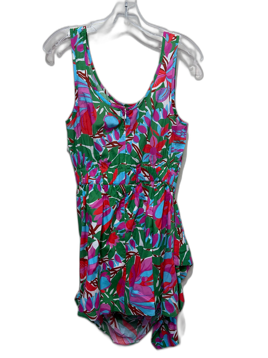 Rhode Size Est S Green, Blue & Purple Cotton Abstract Botanical Print Dress Green, Blue & Purple / Est S