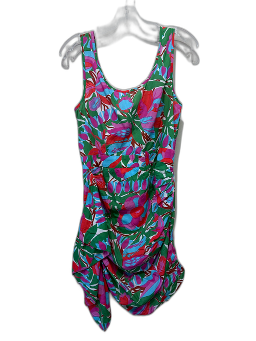 Rhode Size Est S Green, Blue & Purple Cotton Abstract Botanical Print Dress Green, Blue & Purple / Est S