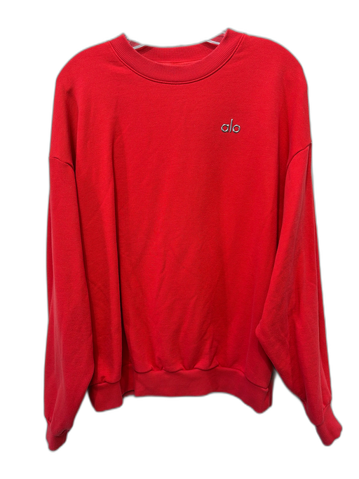 Alo Size Est M Red Missing Fabric Tag Silver Tone Accent Logo Crewneck Sweater Red / Est M