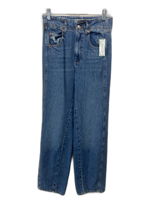 We The Free Size 27 Medium light wash Cotton Denim High Waist Wide Leg Jeans Medium light wash / 27