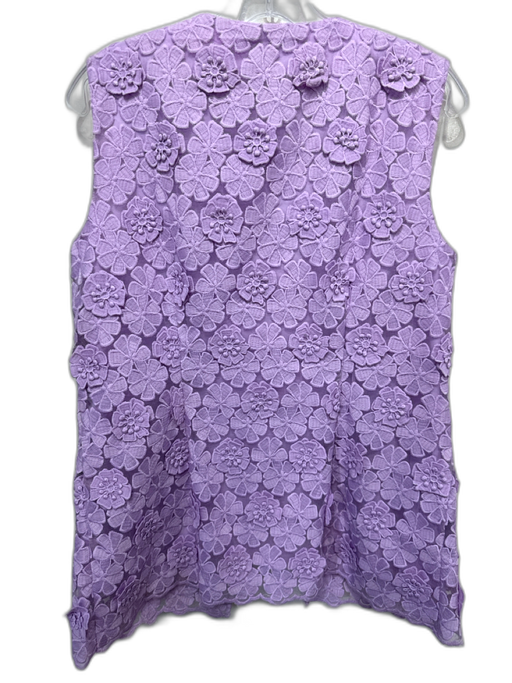 Tuckernuck Size M Lilac Purple Polyester Floral Applique Sleeveless Vest Lilac Purple / M