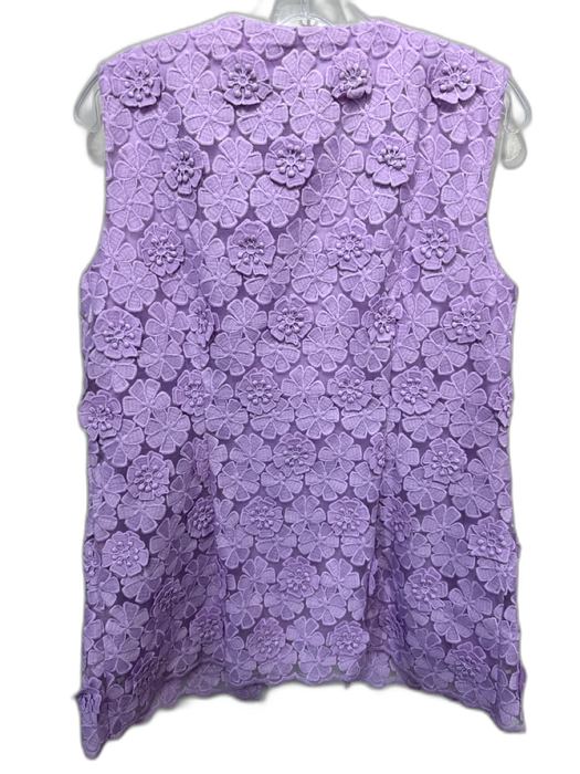 Tuckernuck Size M Lilac Purple Polyester Floral Applique Sleeveless Vest Lilac Purple / M
