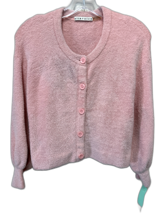 Alice + Olivia Size XS Light Pink Nylon Blend Balloon Sleeve Boucle Sweater Set Light Pink / XS