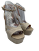 Hill House Shoe Size 39 Beige textile upper Rhinestone Detail Platform Sandals Beige / 39