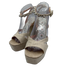 Hill House Shoe Size 39 Beige textile upper Rhinestone Detail Platform Sandals Beige / 39