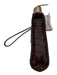 Brahmin Brown Croc Embossed Leather Zip Top Gold Hardware Wristlet Bag Brown / XS