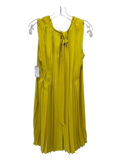 Diane Von Furstenberg Size 8 Yellow Polyester Pleated Sleeveless Layered Dress Yellow / 8