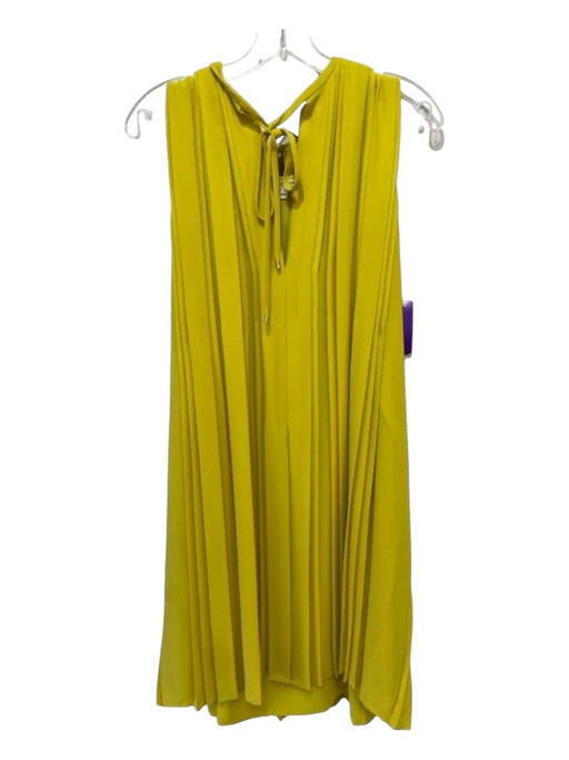 Diane Von Furstenberg Size 8 Yellow Polyester Pleated Sleeveless Layered Dress Yellow / 8