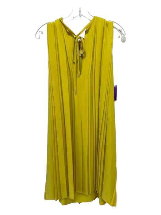 Diane Von Furstenberg Size 8 Yellow Polyester Pleated Sleeveless Layered Dress Yellow / 8