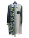 Tory Burch Size 8 Navy Green Gray Floral Collared Button Up Long Sleeve Dress Navy Green Gray / 8