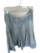 Free People Size L Blue & Cream Cotton Elastic Waist Striped Midi Skirt Blue & Cream / L