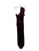 Xscape Size 10 Maroon Velvet One Shoulder Ruffles Gown Maroon / 10