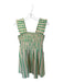 English Factory Size M Tan & Green Cotton Blend Sleeveless Striped Smocked Dress Tan & Green / M
